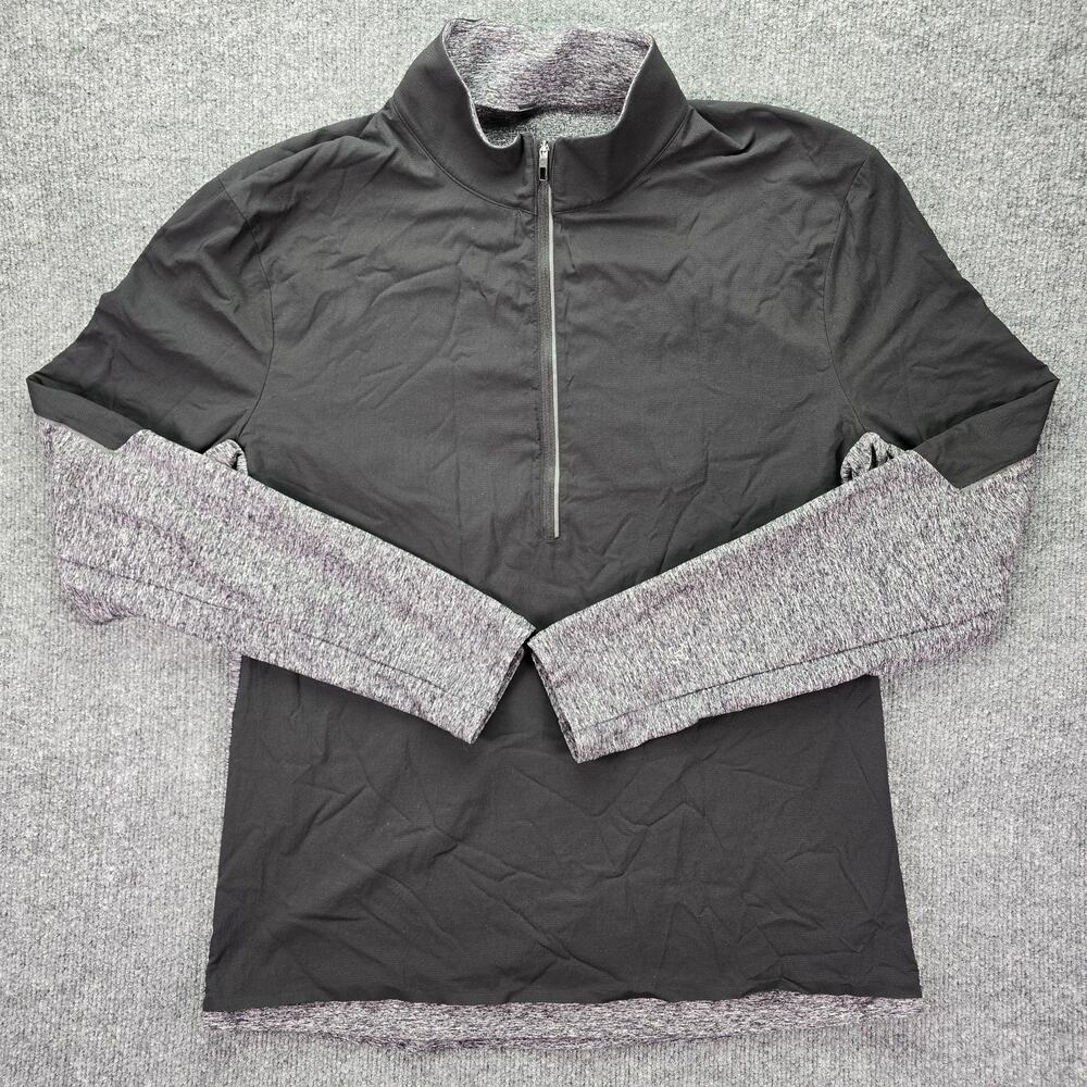 Lululemon Surge Shield 1/2 Zip Pullover Mens Large Black Gray Performance - Picture 1 of 6